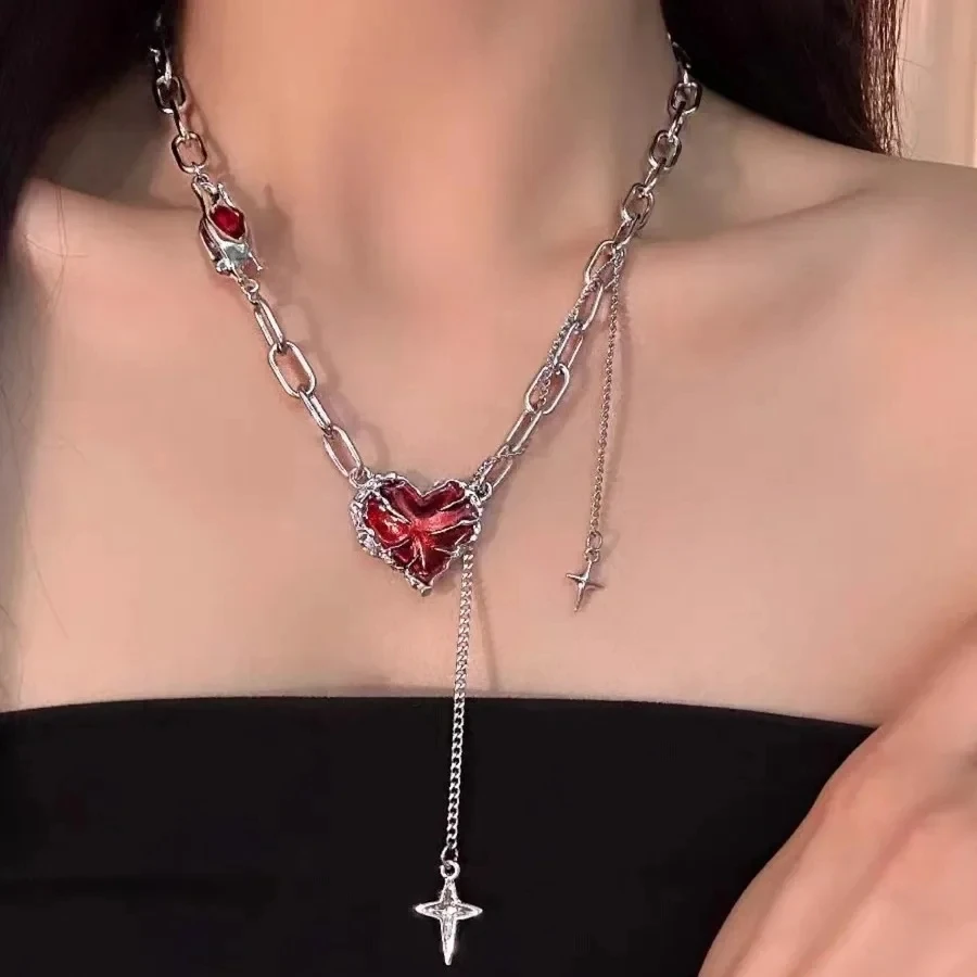 Red Lava Heart Star Cross Pend - огляд і ціна Women'S Emo Accessories
