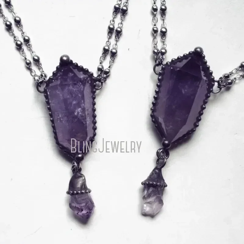 10pcs Amethyst Crystal Necklac - огляд і ціна Women'S Emo Accessories
